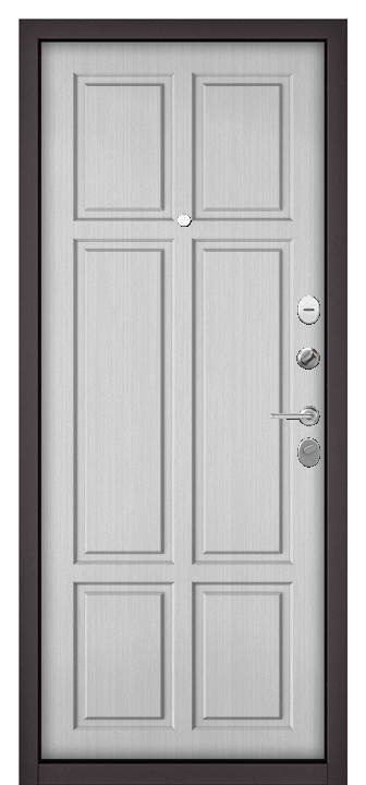 Входная дверь Home Eco Гладкая внеш 109 Белый ларче HE-FEXT-BRMU-109-WHLA
