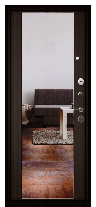Входная дверь Trust Eco 161 164-Mirror Шоколад ларче TE-161-KAST-164M-SHLA