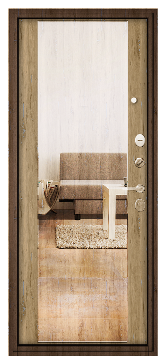 Входная дверь Family Mass 136 164-Mirror Дуб песочный FM-136-ORGR-164M-DBPS