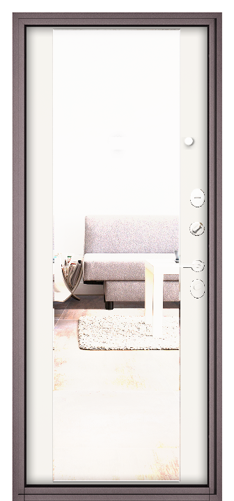 Входная дверь Trust Mass 104 164-Mirror Белый софт TM-104-BLMA-164M-WHSF