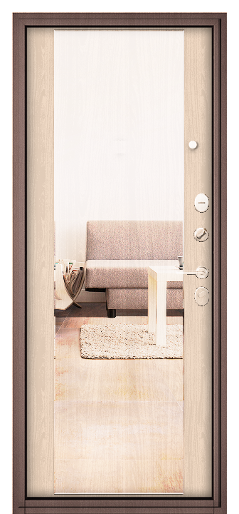 Входная дверь Family Eco D-1 164-Mirror Ясень ривьера крем FE-D1-BTDR-164M-YARC
